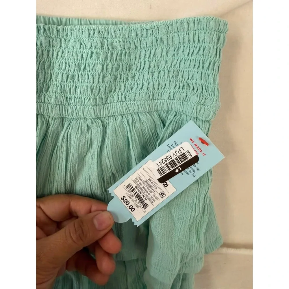 Cat & Jack Girls Mint Green Smocked Tiered Skort Size L 10/12 NWT